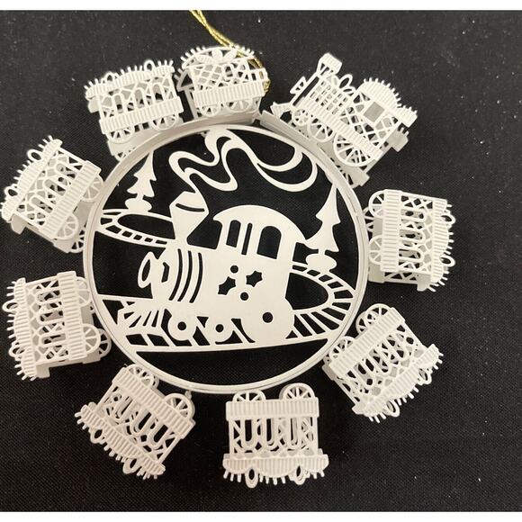 Winterlace by‎ Tamerlane Trains Christmas Ornaments Vintage Lot of 2 - Picture 3 of 6